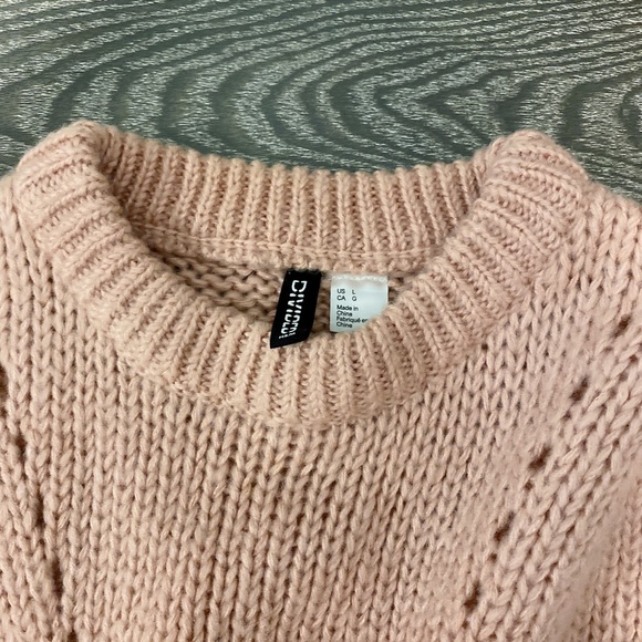 NWOT divided acrylic pink sweater - Picture 2 of 3